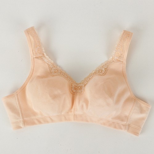 Plus Lace Trim Comfortable Wireless Bra